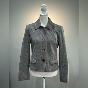 Gray/Pink GAP Factory Wool Blend Blazer Size 8 EUC